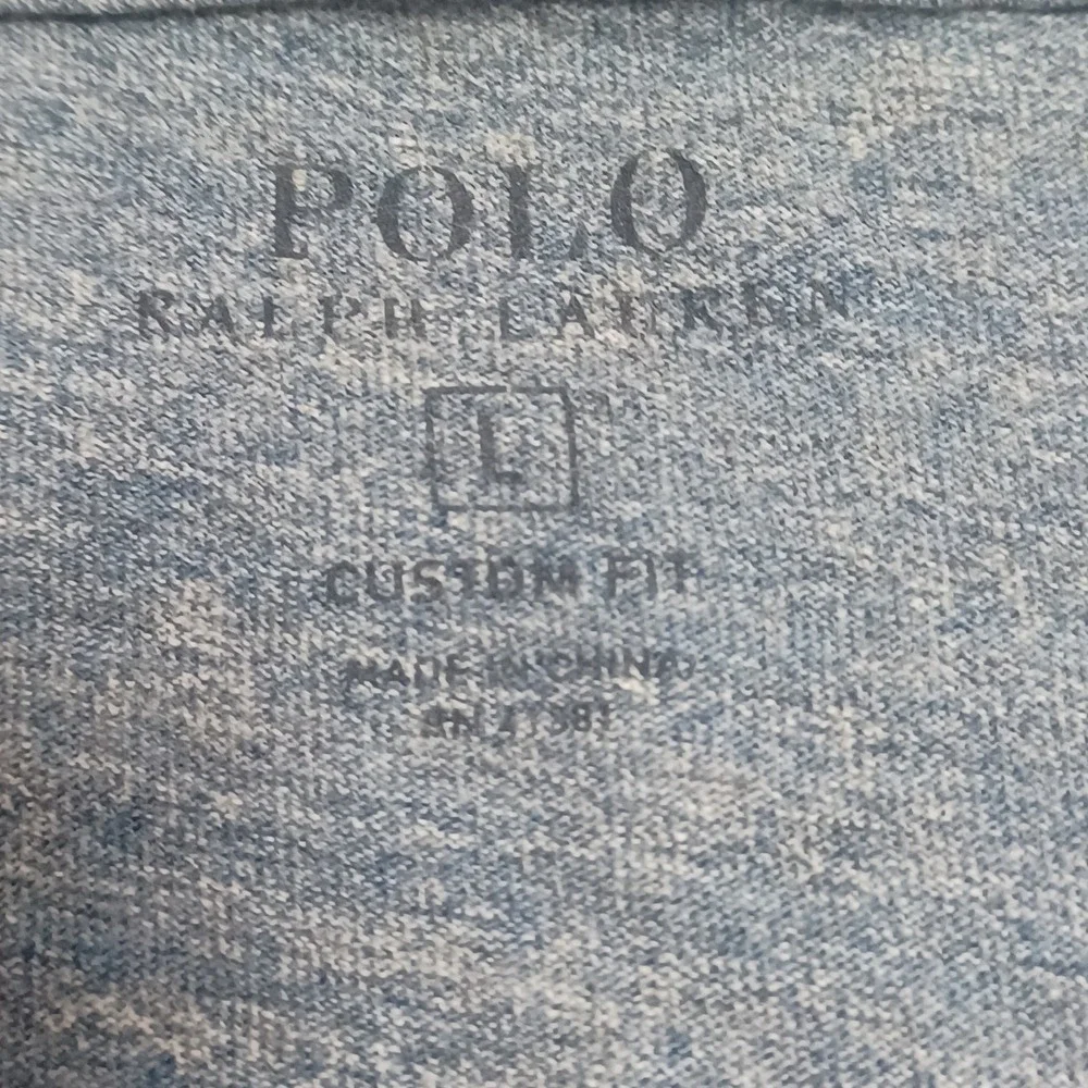 Polo‎ Ralph Lauren Mens Blue Heather Long Sleeve T-Shirt Custom Fit Large Cotton